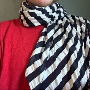 Issey Miyake “Plantation” Square Striped Scarf